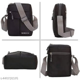 Printed polyester sling messenger cross body bag, ideal for on-the-go storage and travel essentials. Non-detachable sling strap with three compartments in a regular size. Made in India